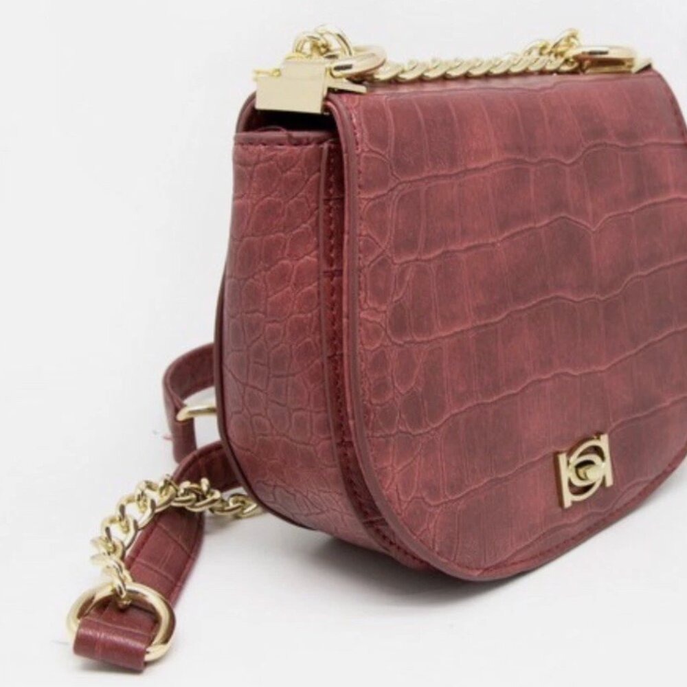 *BEBE* Michelle Mini Saddle Bag Crossbody Chain Strap Shoulder Purse - NEW - Picture 11 of 11